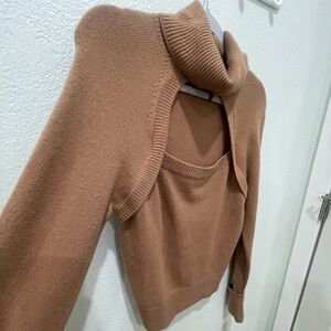 PAIGE Tan Cowl Neck Sweater